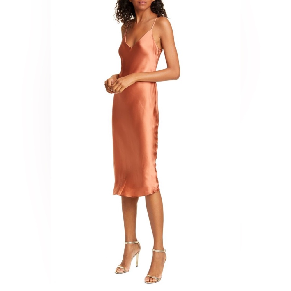 NWT L'AGENCE Jodie Silk Slip Dress In Dusty Rose Size 10